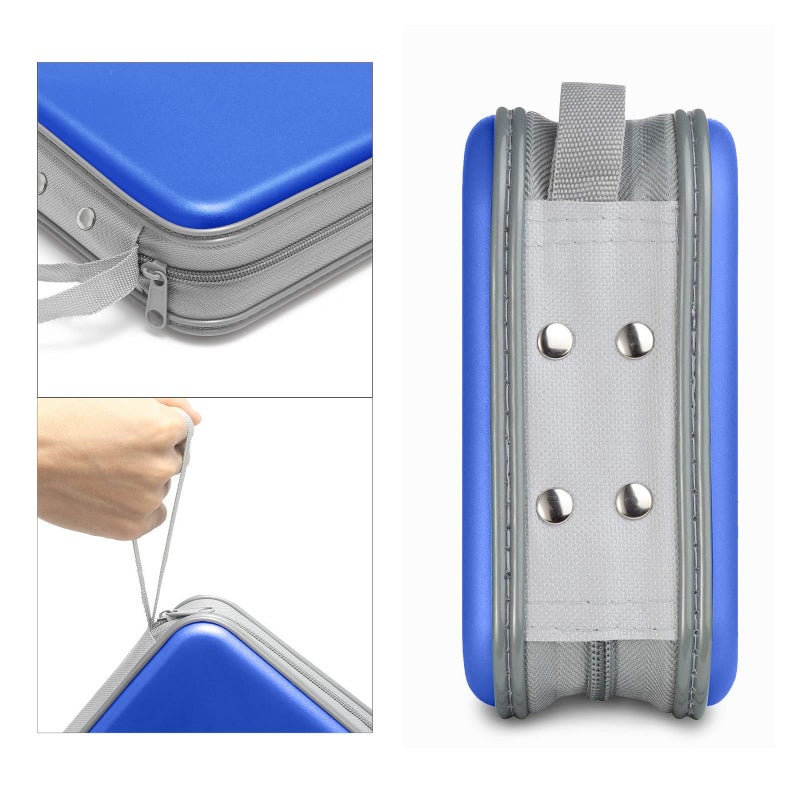 Siveit CD Case, 40 Capacity CD/DVD Case Holders Wallet Hard Plastic DVD Disc Cases Storage Binder for Car Home Office Travel (Blue) - Image 3